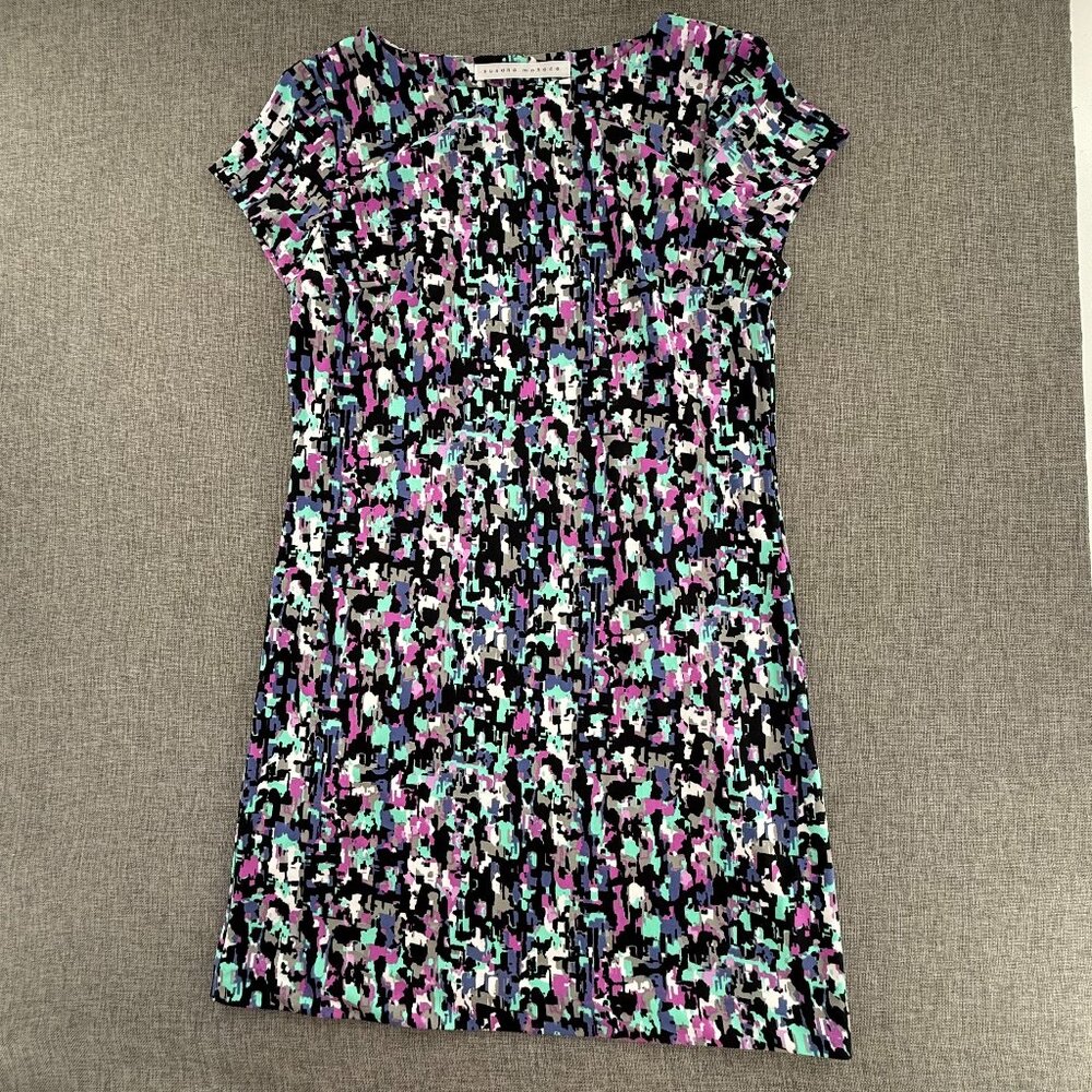 Susana Monaco Shift Dress Short Cap Sleeves Vibrant‎ Abstract Print Small